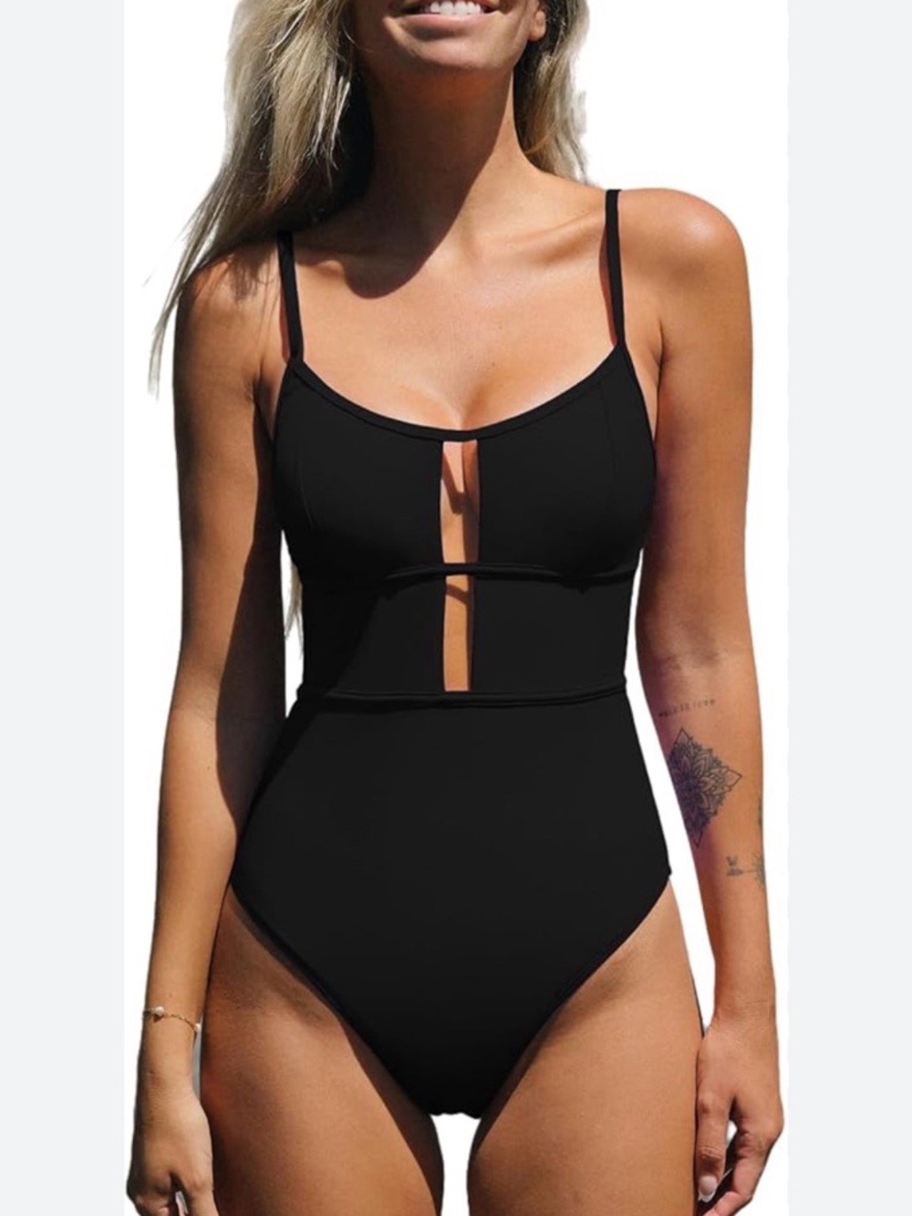 Cupshe Black Keyhole One-Piece Swimsuit Small NWT - Picture 4 of 7